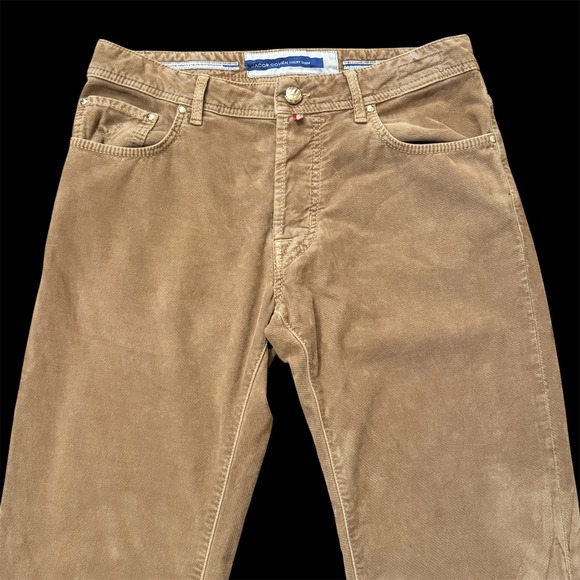 Jacob Cohen Tan Corduroy Pants Button Fly 33x30 Luxury Italian 5-Pocket - Picture 2 of 7